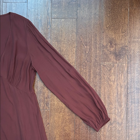 Aritzia Wilfred New Gallery Long Sleeve Button Front Dress in Rustique, Size S - Picture 6 of 14